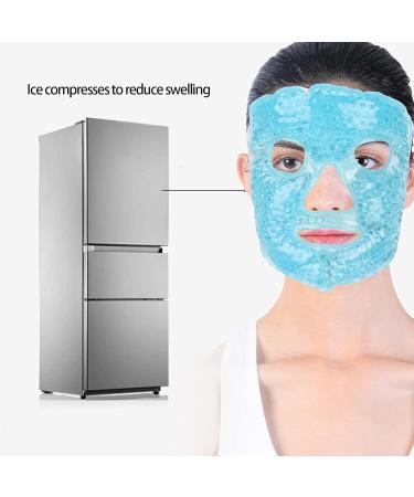 Reusable Gel Beads Face Eye Mask | Hot & Cold Compress for Puffy Eyes Dark Circles Relief | Stress & Migraine Relief Spa Mask (Blue - Buy Online on GoSupps.com