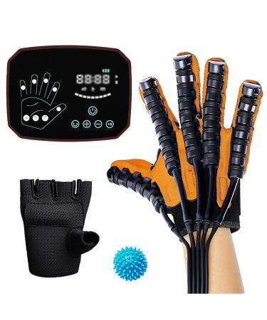 Rehabilitation Robot Gloves Both Hand Stroke Hemiplegia Finger Training Device Finger Orthosis for Long-Term Relief of Hand Dysfunction(Size:XL Size Color:Orange-Right) XL size orange-right