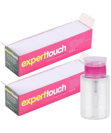 650 Pcs Lint Free Nail Wipes Square Cotton Pad with 1 Pcs Pump Dispenser Bottle for Acrylic Gel Nail Polish Remover 180ml Wipes & Bottle