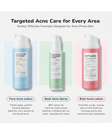 BellamiLuxx Fungal Acne Treatment Lotion: Effective Face & Body Pimple Cream for Bumps Clusters Itch & Redness Fungal Prone Skin Acne Treatment Moisturizer for Teens & Adults with Natural Actives - Buy Online on GoSupps.com