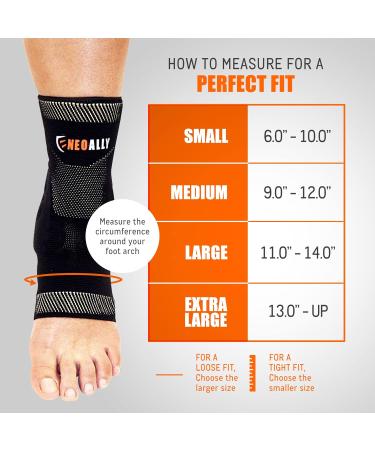NeoAlly Copper Ankle Brace with Gel Pads - Compression Sleeve for Plantar Fasciitis Foot Pain & Sprained Ankle Support (Medium 1 Pair) - International Shipping Available - Buy Online on GoSupps.com