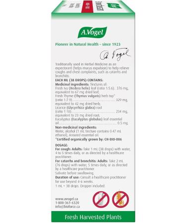 A.Vogel Bronchosan Sugar-Free Cough Drops - Clinically Proven Natural Remedy for Cough Chest Complaints & Mucus - Ivy Thyme & Liquorice Root - Vegan Gluten-Free Lactose-Free Non-Habit Forming 50 mL - Buy Online on GoSupps.com