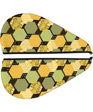 Super Absorbent Bee Honey Microfiber Hair Towel Wrap for Women | Quick Dry Coral Velvet Cap for Long Curly & Thick Hair - Buy Online on GoSupps.com