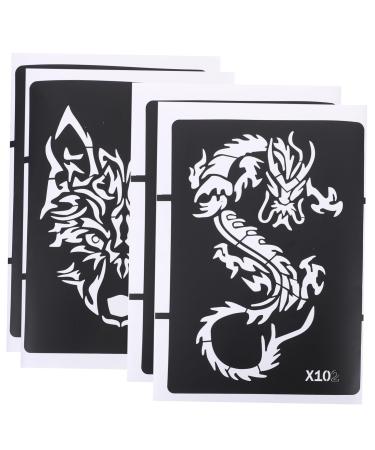 Mikinona 4pcs Stencils for Airbrush Beginner-friendly Stencils Friendly Template Stencils for Glitter Detachable Die Material Stencils Flash Men and Women Tiger Card