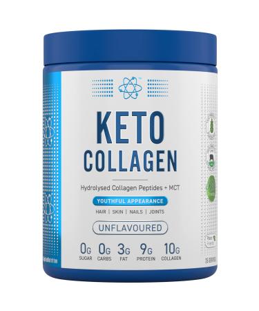 Applied Nutrition Keto Collagen Protein - Keto Protein Powder with MCT Ketogenic & Paleo Diet Zero Sugar & Carbs Healthy Skin Hair Nails (Unflavoured) (325g - 25 Servings) Unflavoured 25 Servings (Pack of 1)