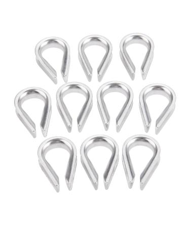 Mtsooning 10PCS Rope Thimble Rigging, 1/4" Wire Chain Thimble, Stainless Steel Cable Clamp Clip for Sailing, Boat Anchor, Fishing, Railing, Hobby, Commercial, Industrial Applications