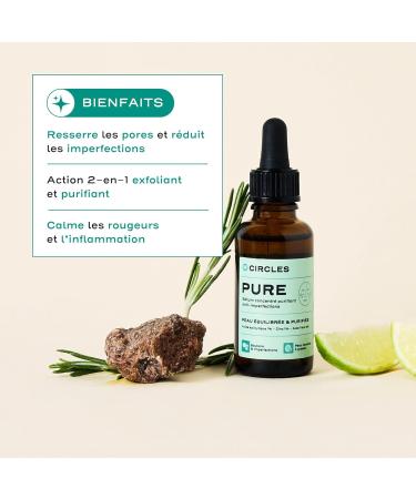 Circles PURE Balanced & purified skin Concentrated anti-blemish serum Anti-acne prevention Soothes and heals All skin types Vegan 100% natural product 30ml - Buy Online on GoSupps.com