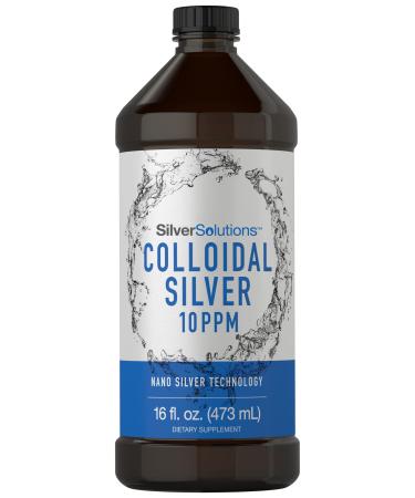 Carlyle Colloidal Silver | 10 PPM | 16 fl. Oz (473 mL) | with Nano Silver Technology | Vegetarian Non-GMO Gluten Free Supplement | Silver Solutions