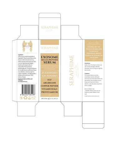 Seraphime Exosome Multi-Peptide Serum 2% Exosomes Argireline Copper Peptides (GHK-CU) Oligopeptide-1 (EGF) & Hyaluronic Acid Advanced Anti Aging Skincare Stem Cell Serum with Multi Peptide - Buy Online on GoSupps.com