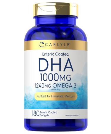 Carlyle DHA Supplement 1000mg | 180 Softgels | 1240mg Omega-3 | Non-GMO, Gluten Free - Buy Online on GoSupps.com