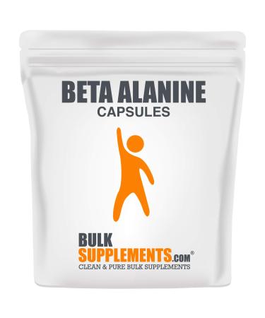BulkSupplements.com Beta Alanine Capsules - Beta Alanine Pills - Unflavored Pre Workout - Vegan Pre Workout - Workout Recovery - Muscle Recovery Supplement (100 Gelatin Capsules - 100 Servings)