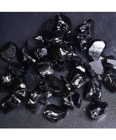 Black Obsidian Raw Crystal Large 1.25-2.0 | Healing Stones for Tumbling & Cabbing - Natural Rough Stones for Fountain, Decoration, & Polishing - Wicca & Reiki - Buy Online on GoSupps.com