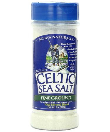 Celtic Sea Salt Fine Ground Vital Mineral Blend Shaker Jar 8 oz (227 g)