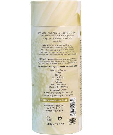 Eco Bath London Muscle and Joint Epsom Salt Bath Soak 1KG Tube with Essential Oils - Magnesium Muscle Soak for Post-Workout Recovery - 1kg - Buy Online on GoSupps.com