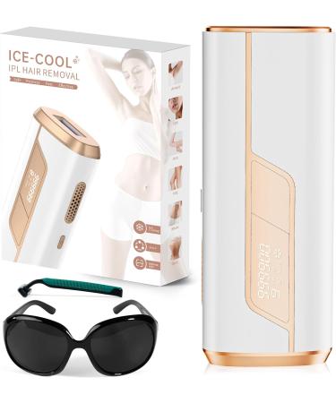 LUBEX IPL Hair Removal Device with Ice Cooling - 3-in-1 Laser Hair Removal, 9 Energy Levels, 999900 Flashes - Painless Hair Removal for Face, Armpits, Legs, Bikini Line - Women, Men - White Beige - Buy Online on GoSupps.com