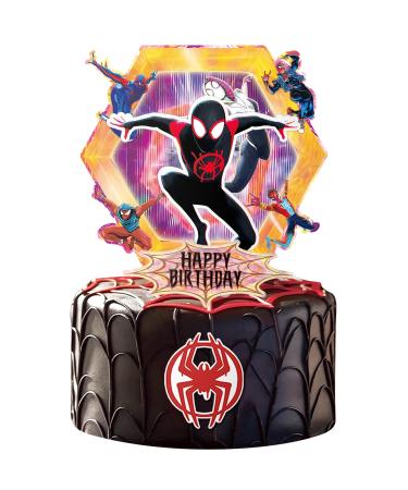 Spider Cake Topper Set Hero Cake Decorations Man Theme Birthday Party Supplies