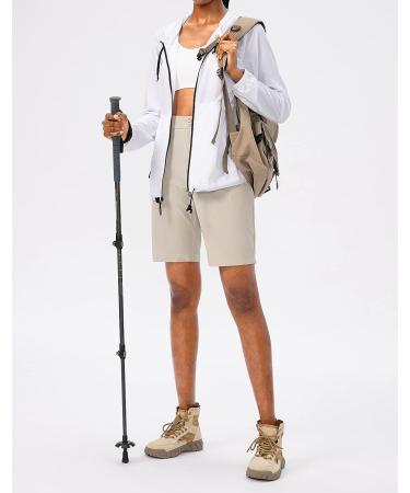 Women's Golf Hiking Shorts - Quick Dry Cargo Bermuda Long Shorts - Khaki X-Large - Buy Online on GoSupps.com