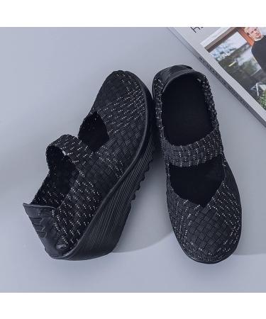 Touchmosees Women's Platform Wedge Sandals Mary Jane Shoes - Black/White - Size 8 - Buy Online on GoSupps.com