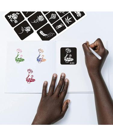 761pcs Kids Temporary Tattoo Stencils Kit - Face Body Paint Henna & Glitter Designs for School, Birthdays, Halloween - 20 Sheets Girls Boys Party Favor Supplies - Buy Online on GoSupps.com