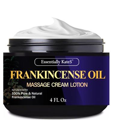 Frankincense Oil Massage Cream Lotion 4 Fl Oz - Medium Glide - Helps Relax Sore Muscle and Stiffness - Helps Tone & Nourish Skin