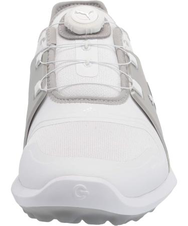 PUMA Men's Ignite Fasten8 Disc Golf Shoe 10.5 - Puma White/Silver/High Rise - Buy Online on GoSupps.com