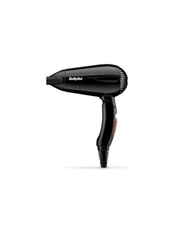 BaByliss Travel Dry 2000W Hair Dryer Dual voltage Worldwide Lightweight Compact folding handle Black and Orange With Floral Pattern