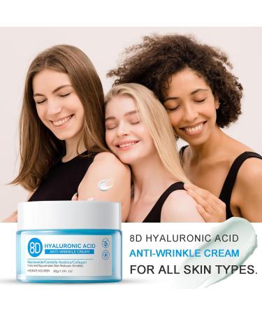 8D Hyaluronic Acid Moisturizer - Anti-Wrinkle Cream for Firming & Hydration - Long-Lasting Face Moisturizer for Men & Women - Buy Online on GoSupps.com