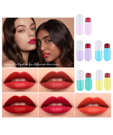 Prreal Capsule Lipstick Set - 5 Colors Long-Lasting Velvet Matte Waterproof Mini Lipstick Gift for Girls - Perfect for International Shipping - Buy Online on GoSupps.com