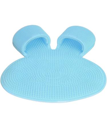 Shower Foot Cleaner Mat with Strong Suction Cups - Portable Silicone Foot Scrubber for Men (Blue) | Prevent Slipping - Buy Online on GoSupps.com