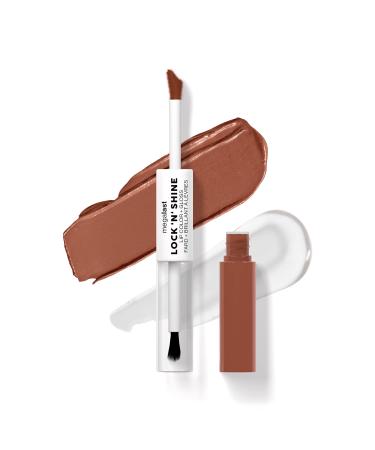 Wet N Wild Megalast Lock N' Shine, Lip Color and Clear Gloss, Formula Enriched with Vitamin E and Jojoba Oil, Shade Lotus Petal