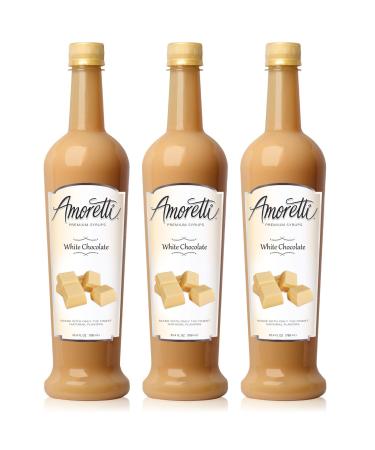 Amoretti Premium White Chocolate Syrup 25.4-Fluid-Ounce 3-Pack Bottles