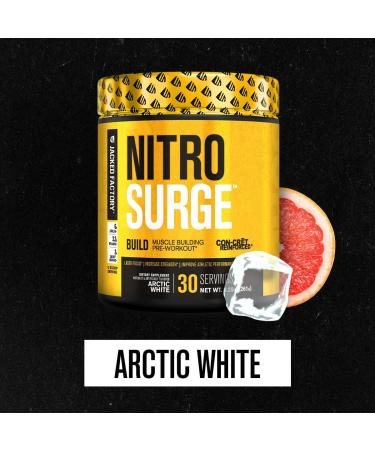 Jacked Factory Nitrosurge Build Pre Workout with Creatine for Muscle Building (30 Servings Arctic White) & Creatine Monohydrate Powder for Muscle Growth & Increased Strength (30 Servings Unflavored) - Buy Online on GoSupps.com