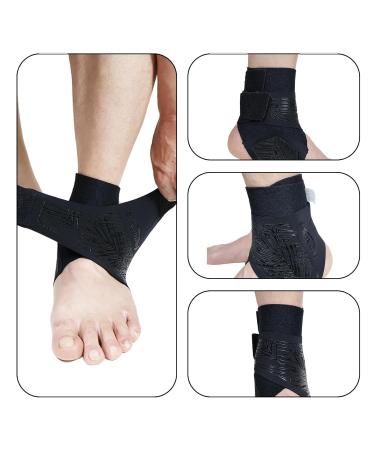 Braveway Plantar Fasciitis Ankle Support - Breathable & Adjustable for Sports Running Basketball Tennis Volleyball - Large Black - Buy Online on GoSupps.com