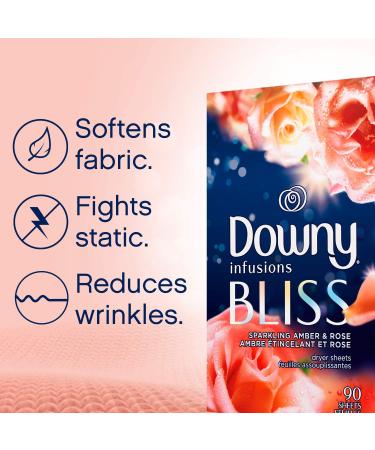Downy Infusions Bliss Dryer Sheets - Sparkling Amber & Rose, 105 Sheets (Pack of 1) - Buy Online on GoSupps.com