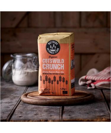 Matthews Cotswold Organic Cotswold Crunch Flour | Specialty Blend of Strong Flour Malted Wheat Flakes and Malt Flour | Artisanal | Milled in Britain | 5 x 1.5kg Bags - Buy Online on GoSupps.com