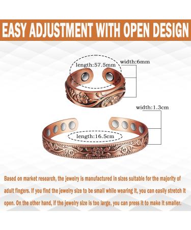 Pure Copper Magnetic Therapy Jewelry Set for Arthritis Relief - Bracelets & Rings for Men & Women (3500 Gauss) - Buy Online on GoSupps.com