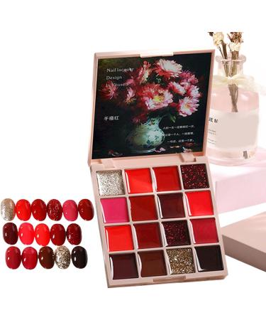  Lyricalist Solid Nail Gel Palette | Manicure Cream Palette for Gel 16 Colors - Manicure Palette Small Solid Glue for Nail Gel for Women and Girls Salo - Buy Online on GoSupps.com
