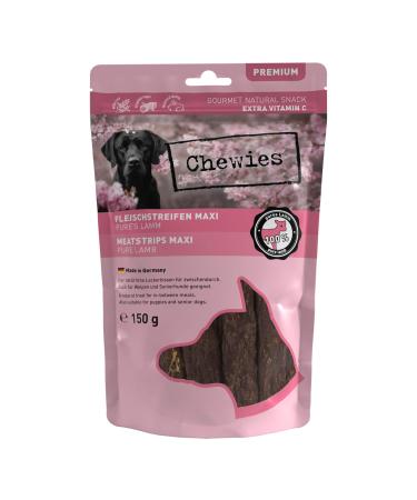 Chewies meat strips maxi from 100% lamb - 150 g - strips of meat for dogs - dried lamb meat curved - hypoallergen & grain -free - D rr meat from lamb 150 g (1 Pack) - Buy Online on GoSupps.com
