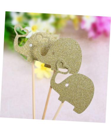 LABRIMP 3pcs Cupcake Picks Jungle Animal Toppers Gold Glitter Toppers Fruitcakes Dessert Topper Appetizers Elephant Party Decoration Cake Toothpick Topper Valentine Food Lip Gloss Wooden Golden 10.00X5.30X0.20CM - Buy Online on GoSupps.com