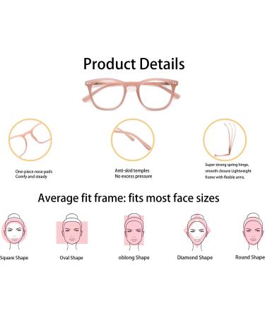 Women's Colorful Round Reading Glasses 4-Pack +4.00 Strength - Lightweight & Stylish Women's Readers with Comfortable Spring Hinge - 4 Mix Color Options - Buy Online on GoSupps.com