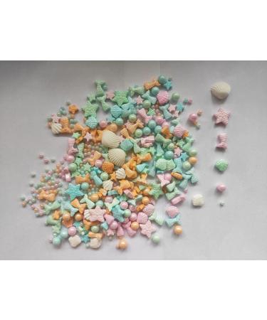 Colorful Ocean-Maiden Cub Sweetness Sprinkles | Seestern Dessert Toppers | Shell Cake & Cupcake Decorations | Pearl Cookie Mix | Ocean-Inspired Sugar Sprinkles for Cake Decor - Buy Online on GoSupps.com