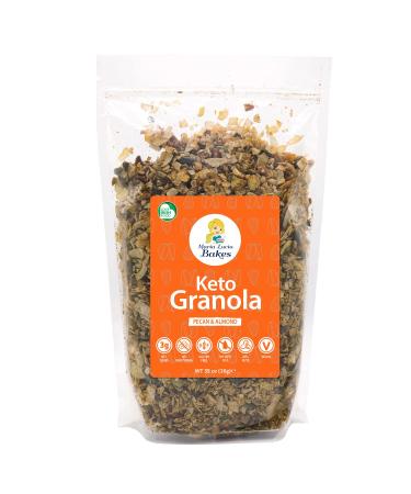 Pecan & Almond Keto Granola LARGE 35oz Resealable Bulk Bag - Gluten Free, Unsweetened, No Salt or Seed Oils - High Fibre - Healthy & Natural Breakfast Cereal - LCHF