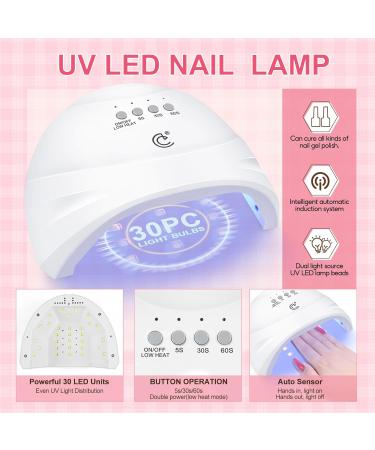 PEACECOLOR Gel Nail Polish Set with Lamp and Electric Nail File 35 Colours Gel Polish Set with Glossy & Glitter and Matte Top Coat Base Coat Starter Gel Nail Kits Manicure Tools Gift for Women A3 - Buy Online on GoSupps.com