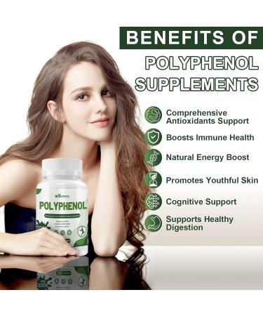25-in-1 Polyphenols Supplement 2000MG Powerful Antioxidants & Polyphenol for Age Defense Polyphenol Superfood Quercetin Resveratrol Plant-Based & Energy Immune Support 60 Capsules 60 Count (Pack of 1) - Buy Online on GoSupps.com