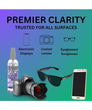 Glare Guard Clear View Lens Cleaner - Anti-Streak & Anti-Static Formula for Glasses & Screens | 4 oz | Professional Grade Silicone-Free - Buy Online on GoSupps.com