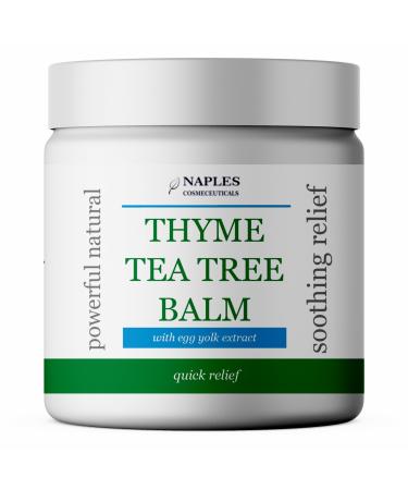 Thyme and Tea Tree Oil Balm with Egg Yolk Oil Cystic Acne Relief Blind Pimples Soothing Salve Irritations Bartholin Cyst Eczema Psoriasis 2 Ounce (Pack of 1)