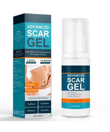 Scar Gel Scar Cream Advance Scar Gel for Surgical Scars Face Body Leg Burns Acene C-Section Stretch Marks Keloids Scar Treatments for Old & New Scars Scar Removal for Women Men 1.76oz white