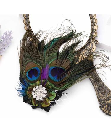 IYOU Peacock Feather Hair Clips Green Flapper Headpiece Vintage Festival Prom Gatsby Hair Accessories for Women - Buy Online on GoSupps.com