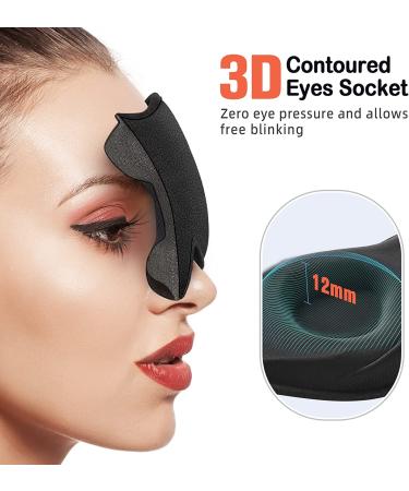 LitBear 3D Contoured Cup Sleep Mask for Side Sleepers - Light Blocking Eye Mask for Men and Women - Soft Breathable Material - Adjustable Strap - Perfect for Travel and Naps - Buy Online on GoSupps.com