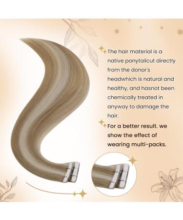 Buy Hetto Real Hair Tape-In Extensions - Remy Injected Hair Ash Blonde Highlights 50cm 5pcs - #17/23 #16/22 - Light Blonde 20 Inch - Buy Online on GoSupps.com